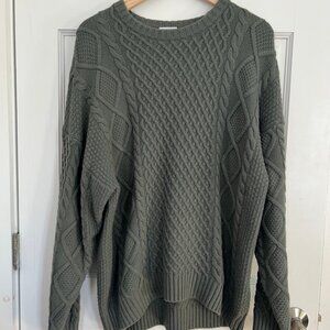 Aritzia Sunday Best Cable Knit Peggy Sweater in Sage